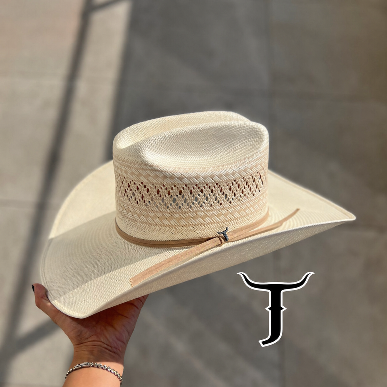 Beige Roper Hat With Randa Trim