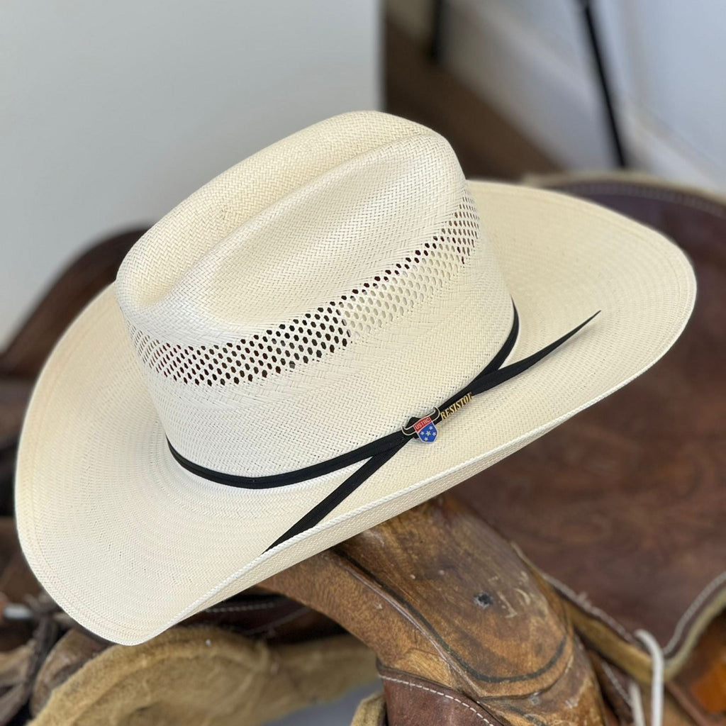 RES George Straight 10x Colt Cowboy Straw Hat With Feather