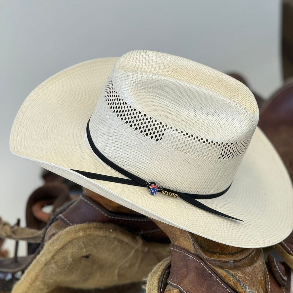 RES George Straight 10x Colt Cowboy Straw Hat With Feather